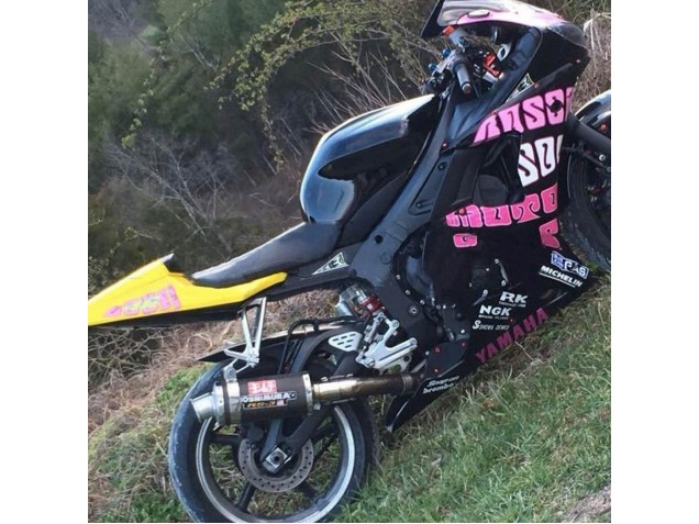 2003-2004 Yamaha YZF R6 Motorcycle Fairings - Yellow Pink Glossy Black Rossi Repsol 46 Canada for Sale