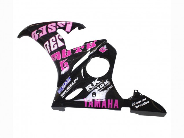 2003-2004 Yamaha YZF R6 Motorcycle Fairings - Yellow Pink Glossy Black Rossi Repsol 46 Canada for Sale