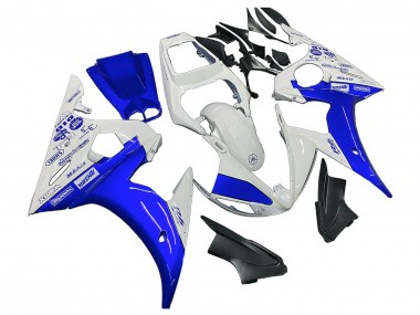 2006-2009 Yamaha YZF R6S Motorcycle Fairings - White Blue GYTR Canada for Sale