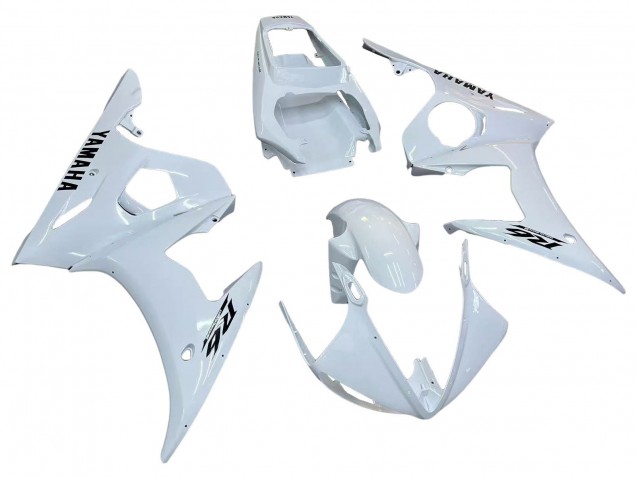 2003-2004 Yamaha YZF R6 Motorcycle Fairings - White Black Decals Canada for Sale