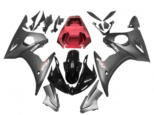 2003-2004 Yamaha YZF R6 Motorcycle Fairings - Red Glossy Black Matte Black Canada for Sale