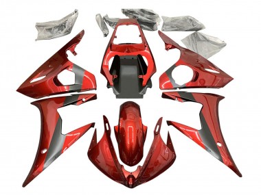 2006-2009 Yamaha YZF R6S Motorcycle Fairings - Red Matte Black Canada for Sale