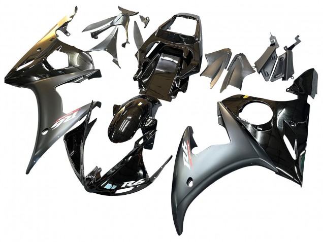 2006-2009 Yamaha YZF R6S Motorcycle Fairings - Glossy Black Matte Black Gold Chameleon Canada for Sale