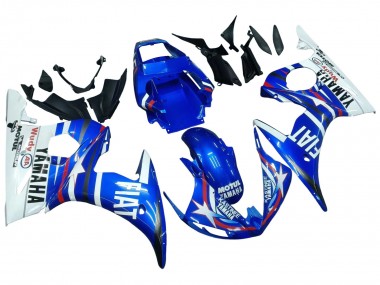 2005 Yamaha YZF 600 R6 Motorcycle Fairings - Blue White Red Motul Michelin Fiat Canada for Sale