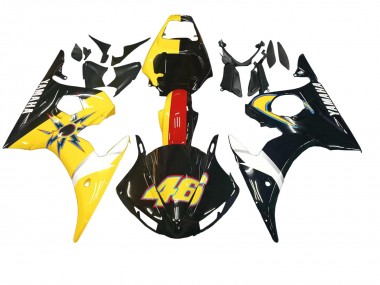 2005 Yamaha YZF 600 R6 Motorcycle Fairings - Black Yellow Red 46 Canada for Sale
