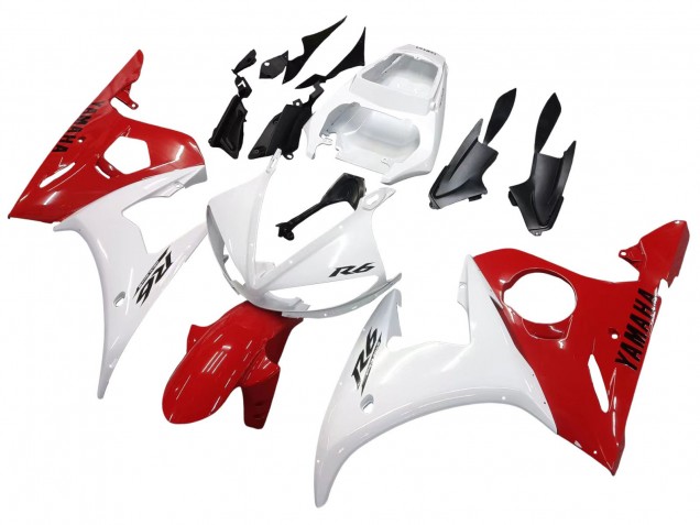 2005 Yamaha YZF 600 R6 Motorcycle Fairings - White Red Canada for Sale