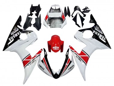 2005 Yamaha YZF 600 R6 Motorcycle Fairings - White Black Red Motul Canada for Sale