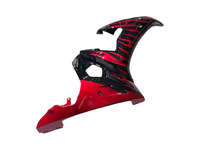 2005 Yamaha YZF 600 R6 Motorcycle Fairings - Black with Red Flame Canada for Sale