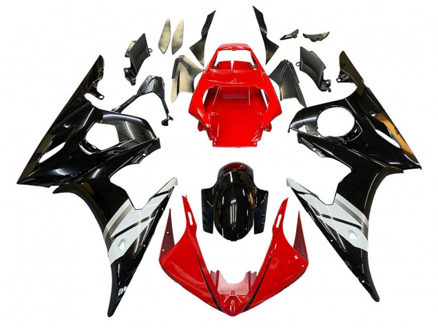 2005 Yamaha YZF 600 R6 Motorcycle Fairings - Red White Glossy Black Canada for Sale