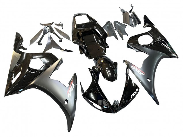 2005 Yamaha YZF 600 R6 Motorcycle Fairings - Glossy Black Matte Black Gold Canada for Sale