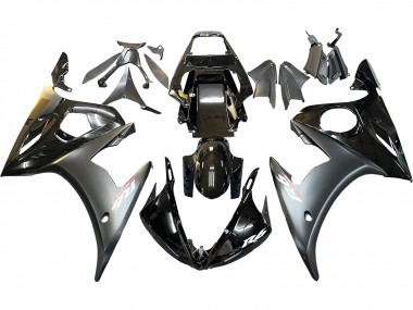 2005 Yamaha YZF 600 R6 Motorcycle Fairings - Glossy Black Matte Black Gold Canada for Sale
