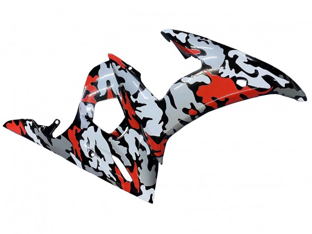 2005 Yamaha YZF 600 R6 Motorcycle Fairings - Black Red Grey Camouflage Canada for Sale