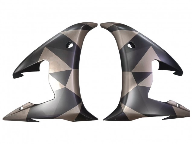 2005 Yamaha YZF 600 R6 Motorcycle Fairings - Matte Black Grey Geometric Canada for Sale