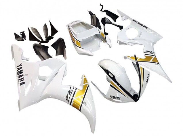 2005 Yamaha YZF 600 R6 Motorcycle Fairings - White Gold Black Canada for Sale
