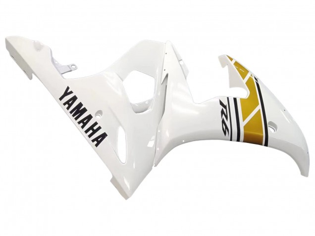 2005 Yamaha YZF 600 R6 Motorcycle Fairings - White Gold Black Canada for Sale