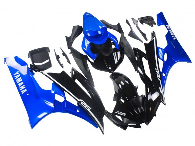 2006-2007 Yamaha YZF 600 R6 Motorcycle Fairings - Blue Glossy Black Canada for Sale
