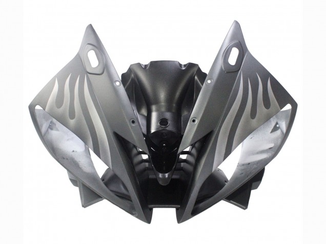 2006-2007 Yamaha YZF 600 R6 Motorcycle Fairings - Matte Black Silver Flame Canada for Sale