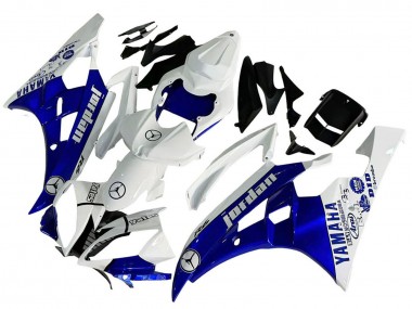 2006-2007 Yamaha YZF 600 R6 Motorcycle Fairings - White Blue Jordan Canada for Sale