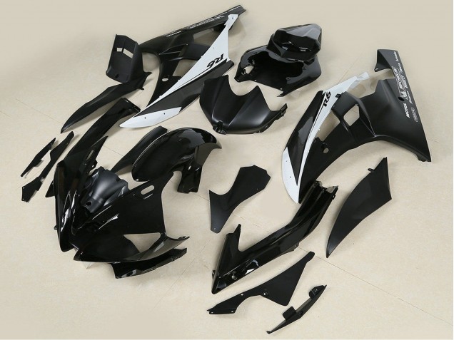 2006-2007 Yamaha YZF 600 R6 Motorcycle Fairings - Glossy Black Matte Black White Motul Michelin Canada for Sale