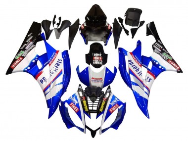 2006-2007 Yamaha YZF 600 R6 Motorcycle Fairings - White Blue Black Fimer Volvo Yamalube Sterilgarda Canada for Sale