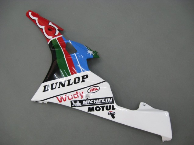 2006-2007 Yamaha YZF 600 R6 Motorcycle Fairings - Blue Green White Red Dunlop Michelin Motul Canada for Sale