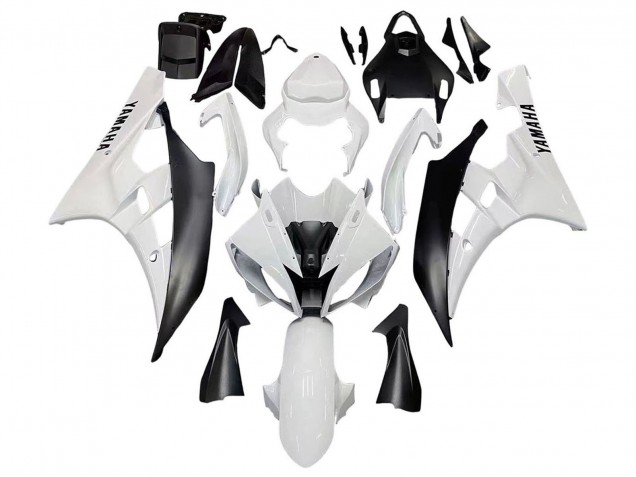 2006-2007 Yamaha YZF 600 R6 Motorcycle Fairings - White Matte Black Canada for Sale