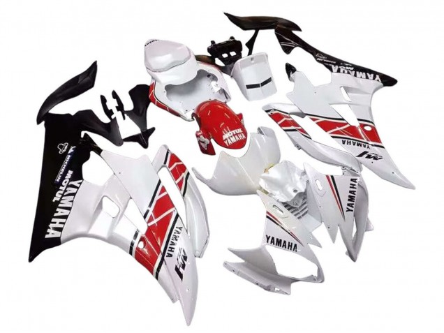 2006-2007 Yamaha YZF 600 R6 Motorcycle Fairings - White Red Black Motul Canada for Sale