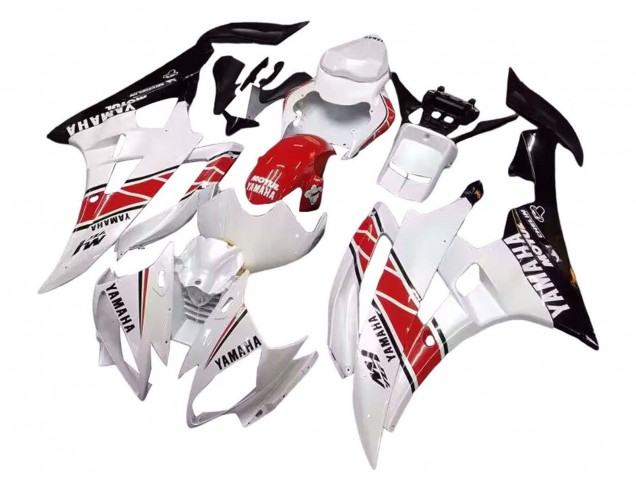 2006-2007 Yamaha YZF 600 R6 Motorcycle Fairings - White Red Black Motul Canada for Sale