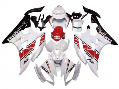 2006-2007 Yamaha YZF 600 R6 Motorcycle Fairings - White Red Black Motul Canada for Sale