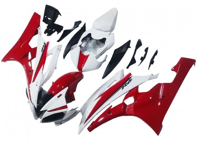 2006-2007 Yamaha YZF 600 R6 Motorcycle Fairings - White Red Canada for Sale