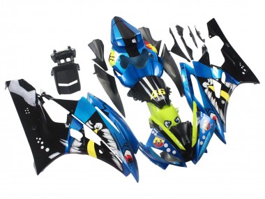 2006-2007 Yamaha YZF 600 R6 Motorcycle Fairings - Blue Neon Green Black Shark Canada for Sale
