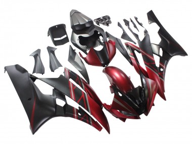 2006-2007 Yamaha YZF 600 R6 Motorcycle Fairings - Red Matte Black Canada for Sale