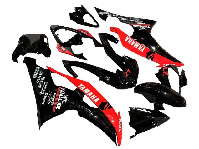2008-2016 Yamaha YZF 600 R6 Motorcycle Fairings - Red Glossy Black DENSO Yamalube 21 Canada for Sale