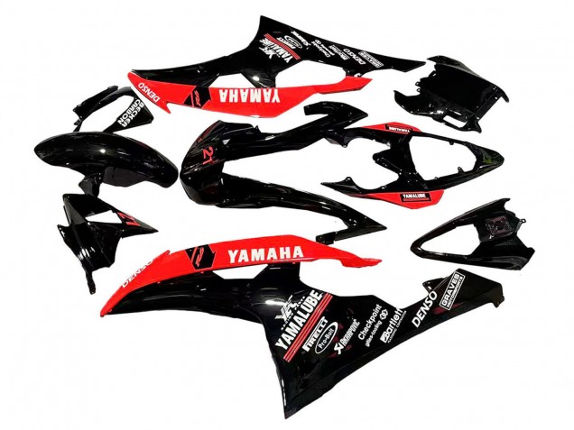 2008-2016 Yamaha YZF 600 R6 Motorcycle Fairings - Red Glossy Black DENSO Yamalube 21 Canada for Sale