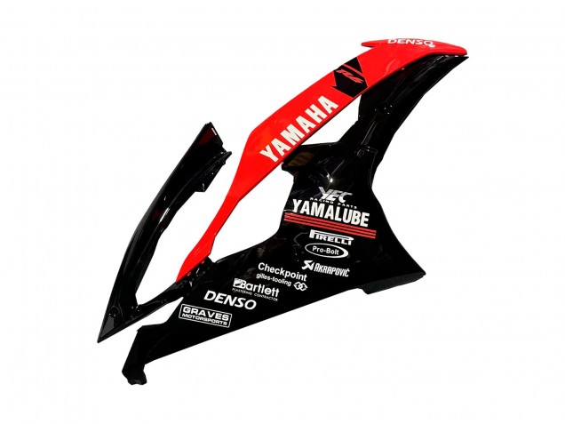 2008-2016 Yamaha YZF 600 R6 Motorcycle Fairings - Red Glossy Black DENSO Yamalube 21 Canada for Sale