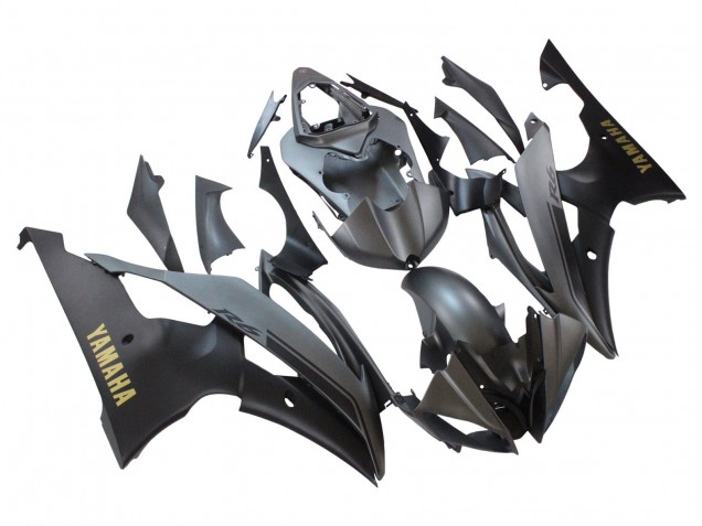 2008-2016 Yamaha YZF 600 R6 Motorcycle Fairings - Grey Matte Black Gold Decals Canada for Sale
