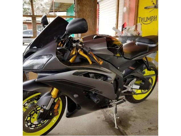 2008-2016 Yamaha YZF 600 R6 Motorcycle Fairings - Grey Matte Black Gold Decals Canada for Sale