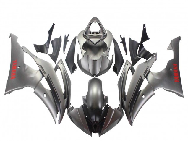 2008-2016 Yamaha YZF 600 R6 Motorcycle Fairings - Matte Grey Red Decals Canada for Sale