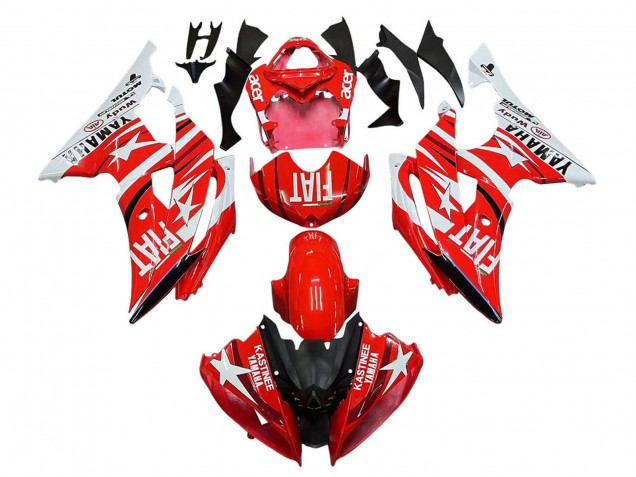 2008-2016 Yamaha YZF 600 R6 Motorcycle Fairings - White Red Black Fiat Acer Canada for Sale