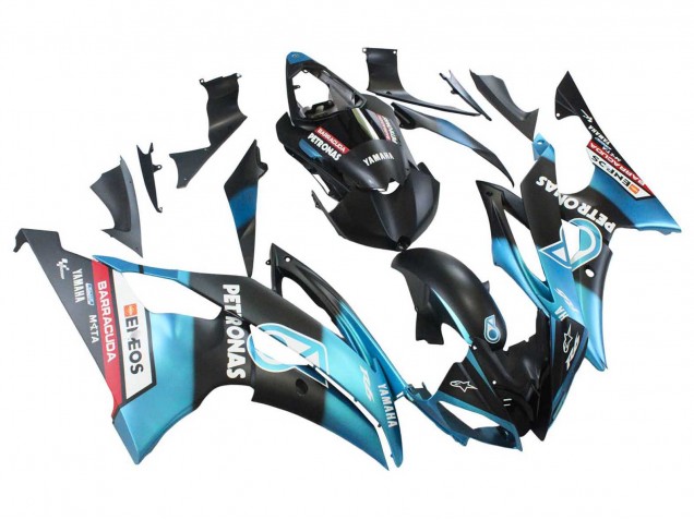 2008-2016 Yamaha YZF 600 R6 Motorcycle Fairings - Light Blue Matte Black Petronas ENEOS Canada for Sale