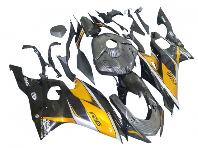 2017-2023 Yamaha YZF 600 R6 Motorcycle Fairings - Gold Black Carbon Fiber Canada for Sale