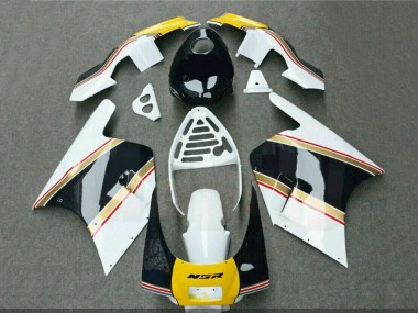 1988-1989 Honda NSR250R Motorcycle Fairings - White Yellow Gold Glossy Black Canada for Sale