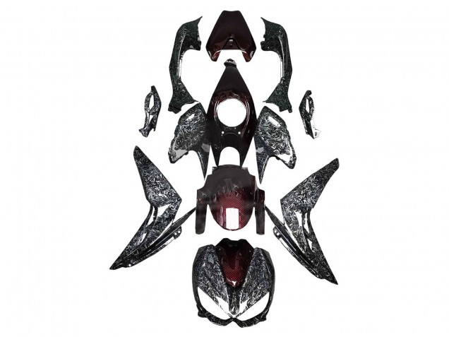 2014-2019 Kawasaki Z1000 Motorcycle Fairings - Black Red Forged Carbon Fiber Canada for Sale