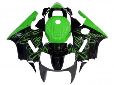 2000-2001 Glossy Black Green Flame Kawasaki ZX12R  Motorcycle Fairings Canada for Sale