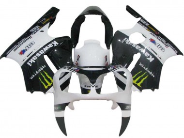 2000-2001 Kawasaki ZX12R Motorcycle Fairings - White Black Yellow Elf Monster Canada for Sale