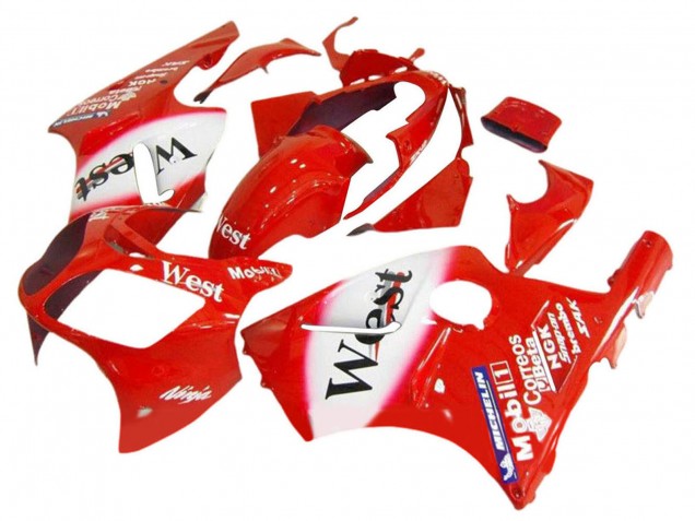 2000-2001 Kawasaki ZX12R Motorcycle Fairings - Red White Black West Canada for Sale