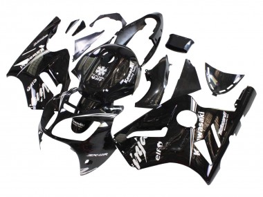 2000-2001 Kawasaki ZX12R Motorcycle Fairings - Glossy Black White Elf Snow Canada for Sale