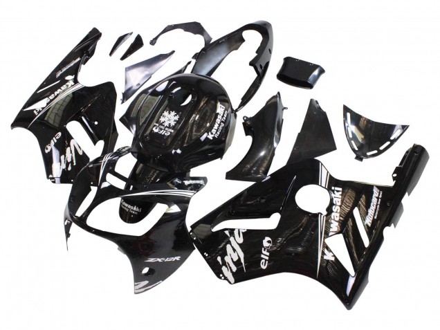 2000-2001 Kawasaki ZX12R Motorcycle Fairings - Glossy Black White Elf Snow Canada for Sale