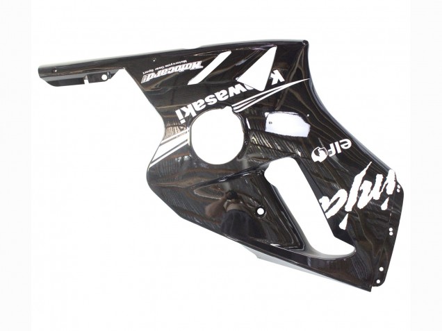 2000-2001 Kawasaki ZX12R Motorcycle Fairings - Glossy Black White Elf Snow Canada for Sale