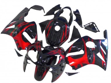 2000-2001 Kawasaki ZX12R Motorcycle Fairings - Glossy Black Red Canada for Sale
